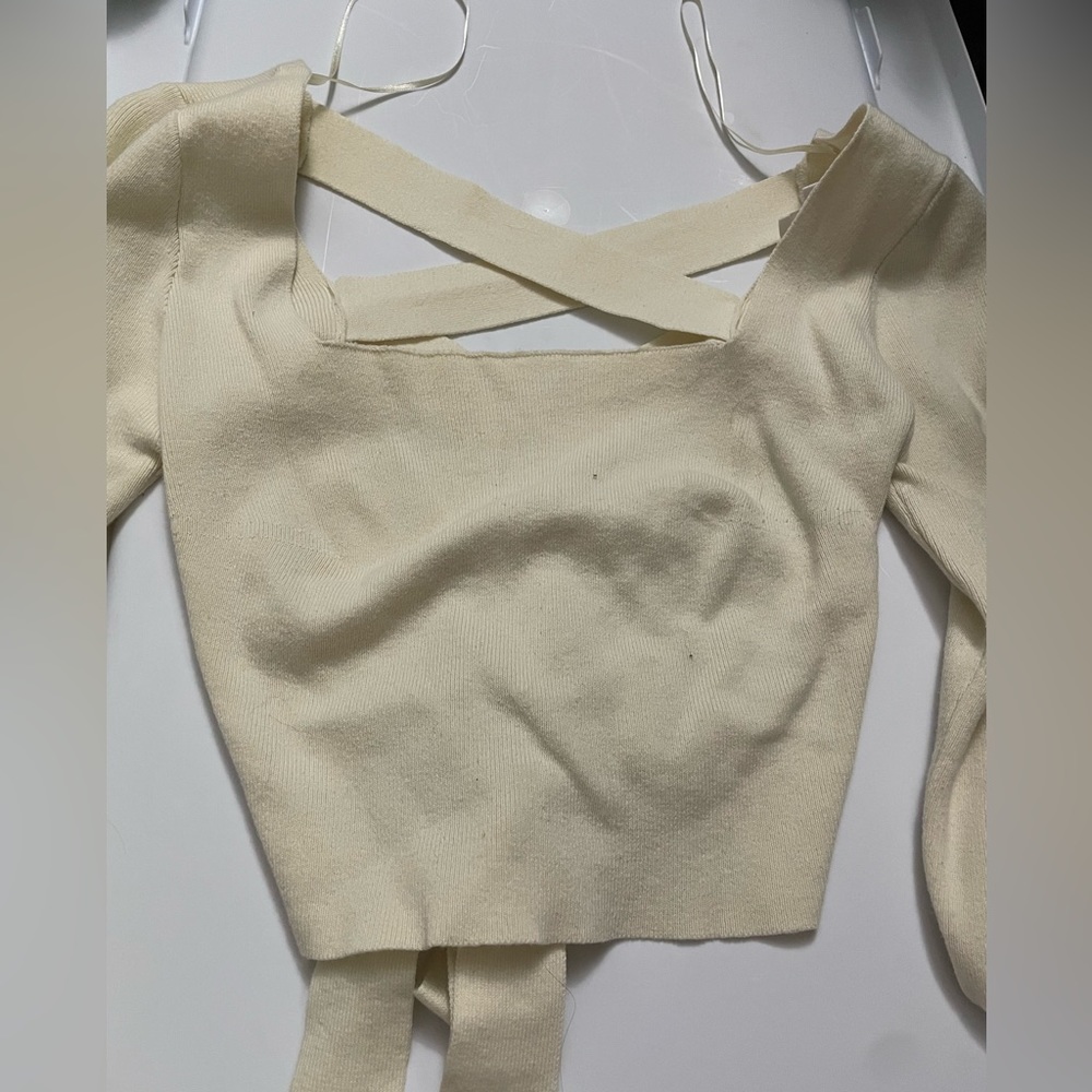 Tied Back Square Neck Sweater